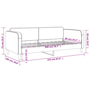 Letto da Giorno Grigio Chiaro 90x200 cm in Tessuto 354033