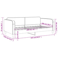 Letto da Giorno Grigio Chiaro 100x200 cm in Tessuto 354038