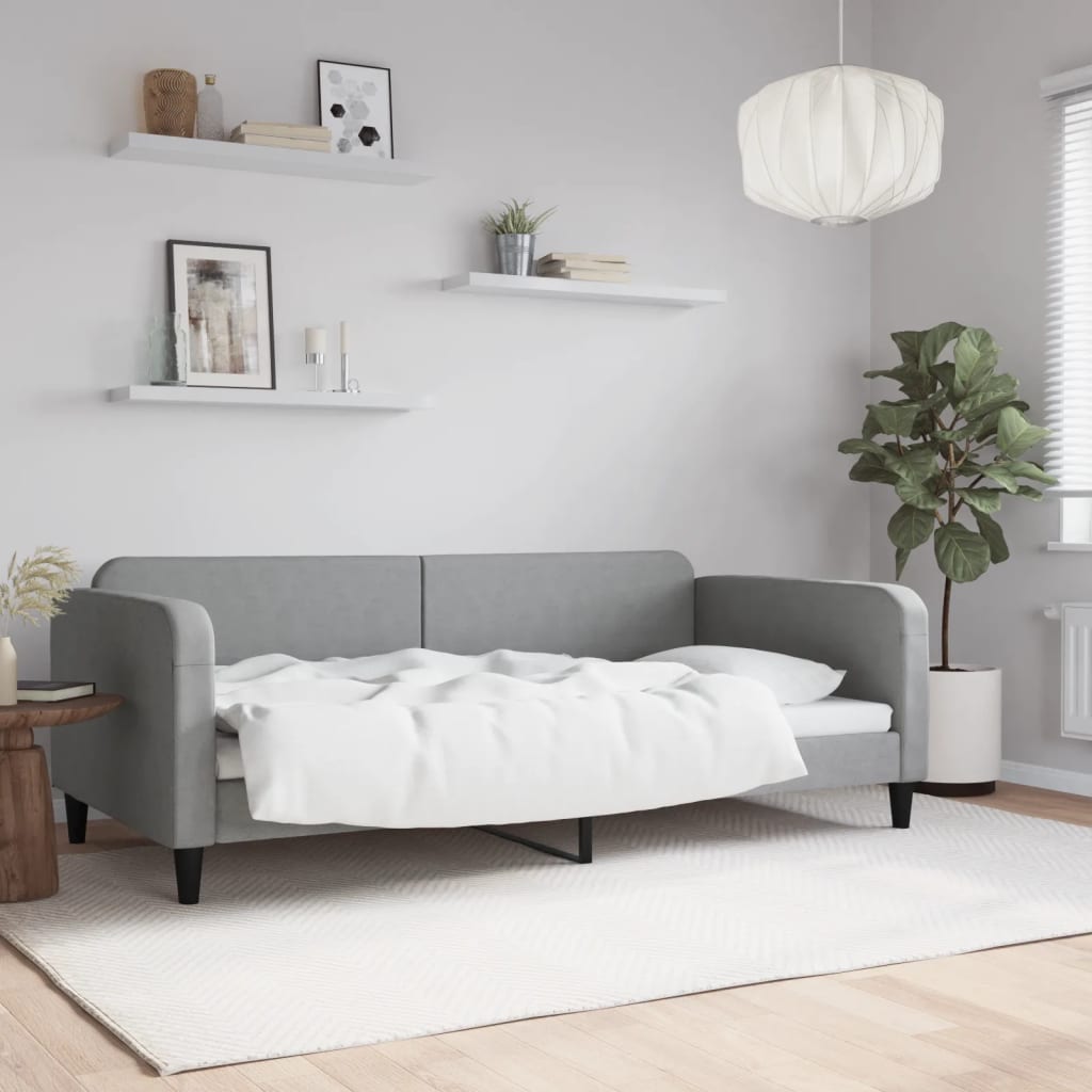 Letto da Giorno Grigio Chiaro 100x200 cm in Tessutocod mxl 94646