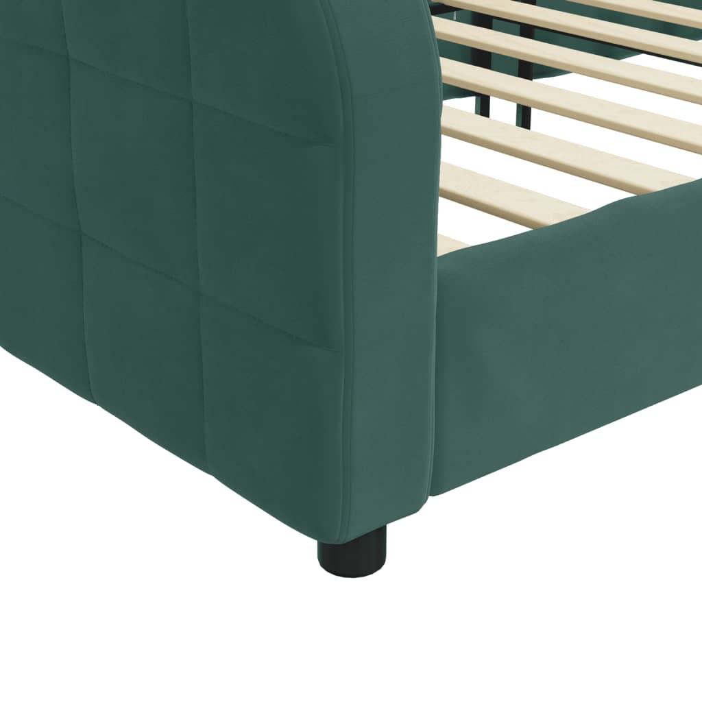 Letto da Giorno Verde Scuro 90x200 cm in Velluto 354060