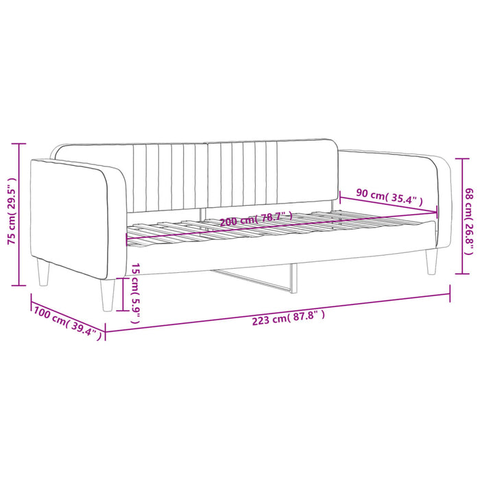 Letto da Giorno Blu 90x200 cm in Velluto 354085