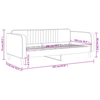 Letto da Giorno Grigio Scuro 100x200 cm in Velluto 354094