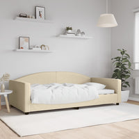 Letto da Giorno Crema 100x200 cm in Tessuto 354120