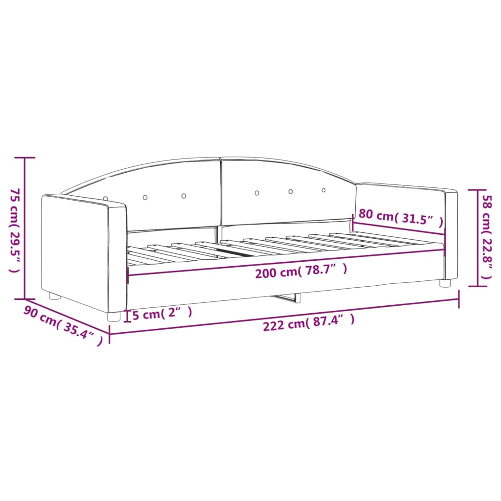 Letto da Giorno Verde Scuro 80x200 cm in Velluto 354131