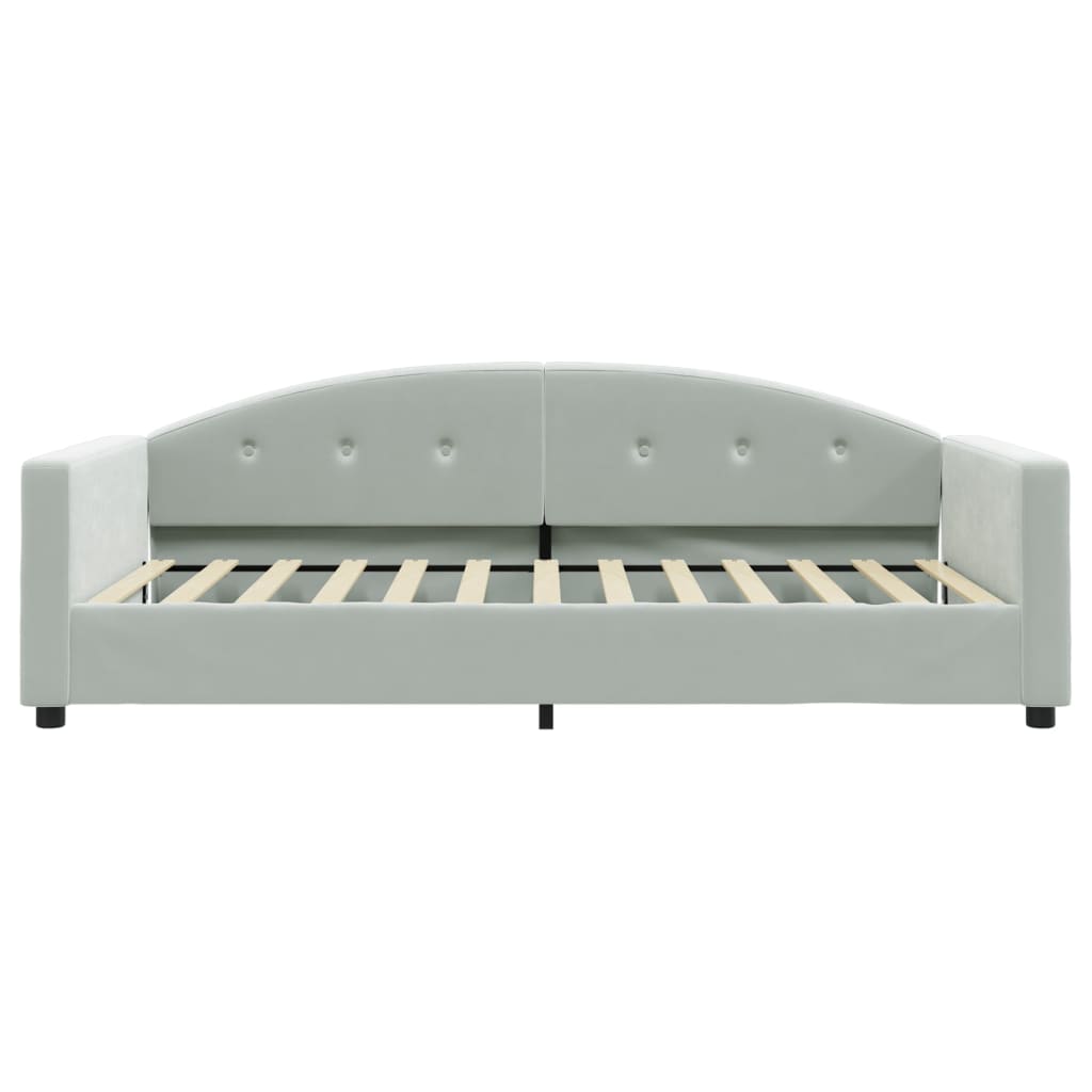 Letto da Giorno Grigio Chiaro 100x200 cm in Velluto 354143