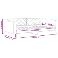 Letto da Giorno Grigio Chiaro 80x200 cm in Tessuto 354156