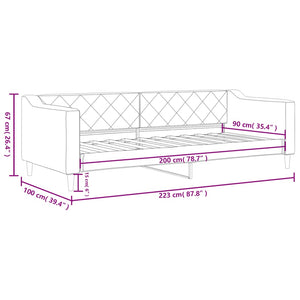 Letto da Giorno Tortora 90x200 cm in Tessuto 354164