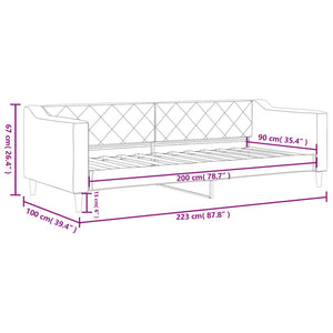 Letto da Giorno Crema 90x200 cm in Tessuto 354165