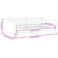 Letto da Giorno Grigio Scuro 100x200 cm in Tessuto 354167