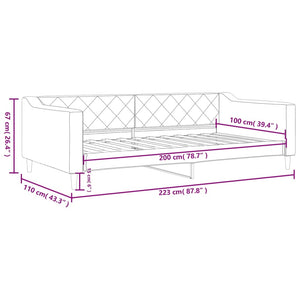 Letto da Giorno Tortora 100x200 cm in Tessuto 354169