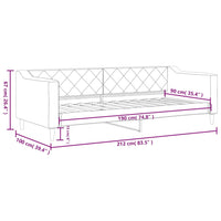 Letto da Giorno Grigio Chiaro 90x190 cm in Tessuto 354171