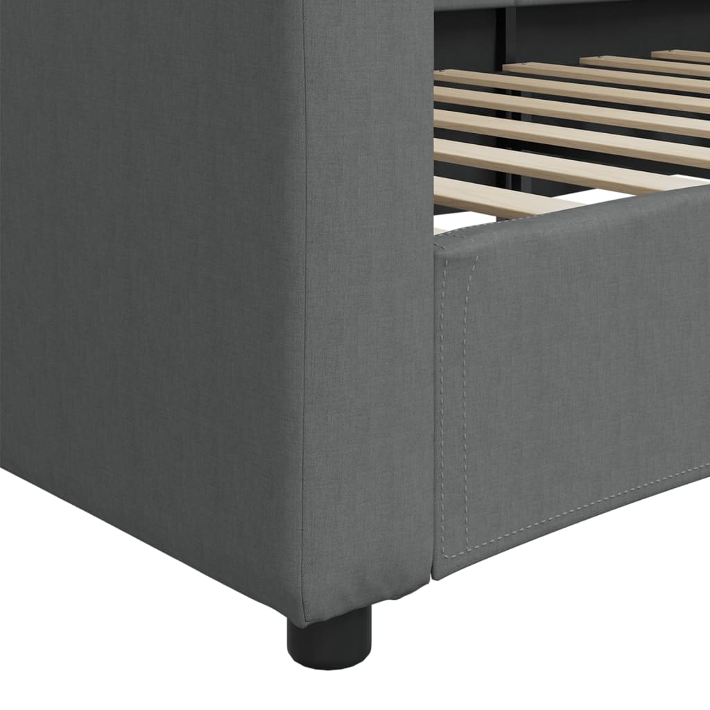 Letto da Giorno Grigio Scuro 80x200 cm in Tessuto 354179