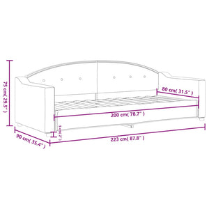 Letto da Giorno Grigio Scuro 80x200 cm in Tessuto 354179