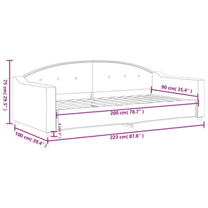 Letto da Giorno Crema 90x200 cm in Tessuto 354187