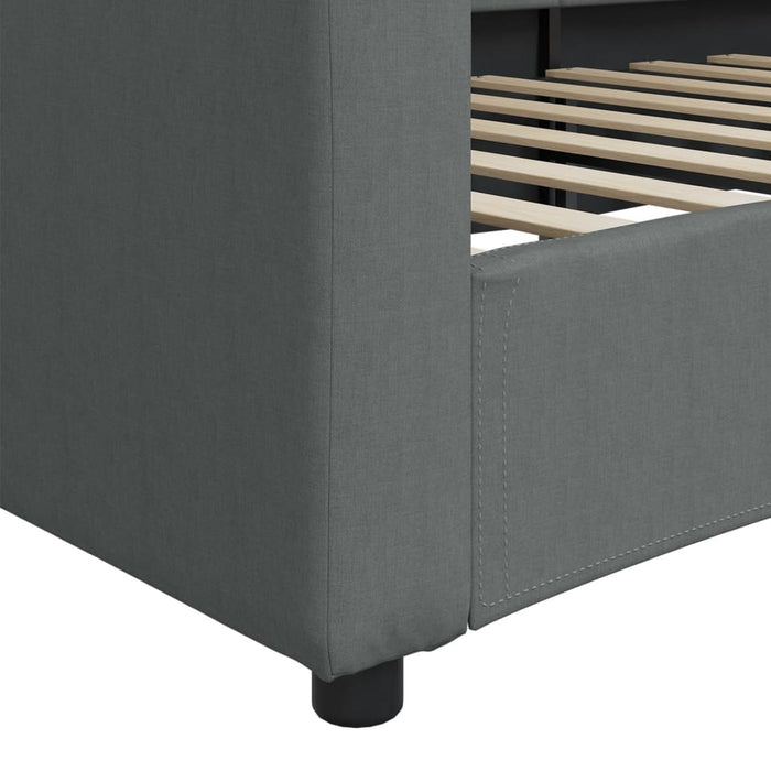 Letto da Giorno Grigio Scuro 100x200 cm in Tessuto 354189