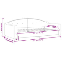 Letto da Giorno Grigio Scuro 100x200 cm in Tessuto 354189