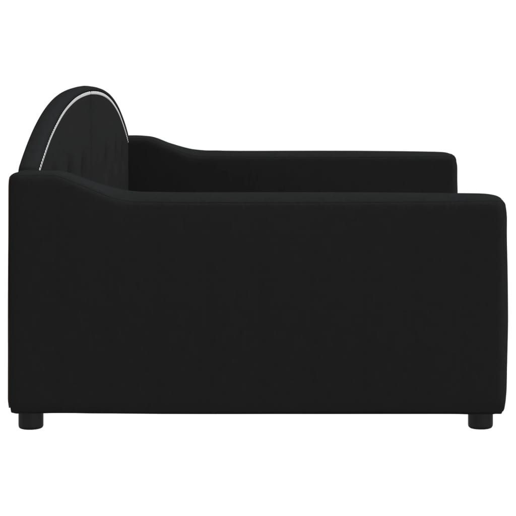 Letto da Giorno Nero 100x200 cm in Tessuto 354190