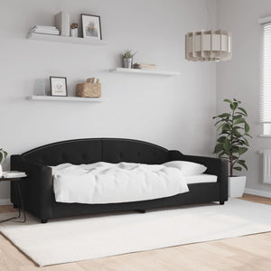 Letto da Giorno Nero 100x200 cm in Tessuto 354190