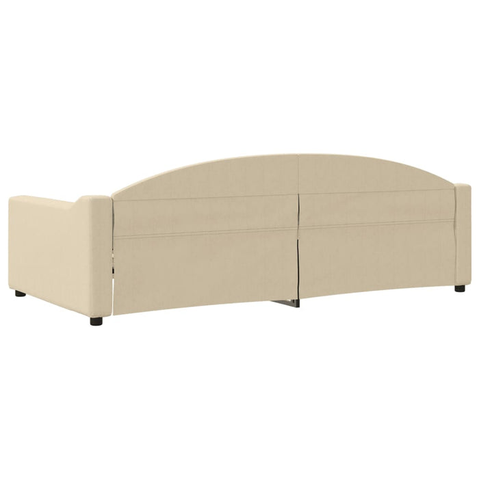 Letto da Giorno Crema 100x200 cm in Tessuto 354192