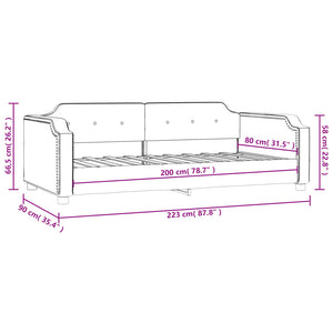 Letto da Giorno Grigio Scuro 80x200 cm in Tessuto 354201