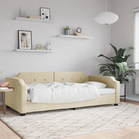 Letto da Giorno Crema 100x200 cm in Tessuto 354214