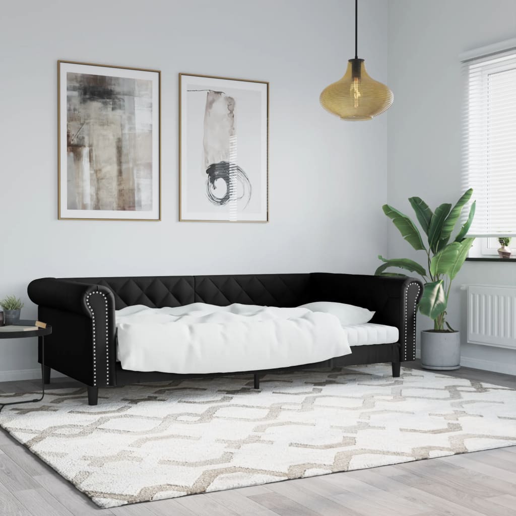 Letto da Giorno Nero 100x200 cm in Similpellecod mxl 94656