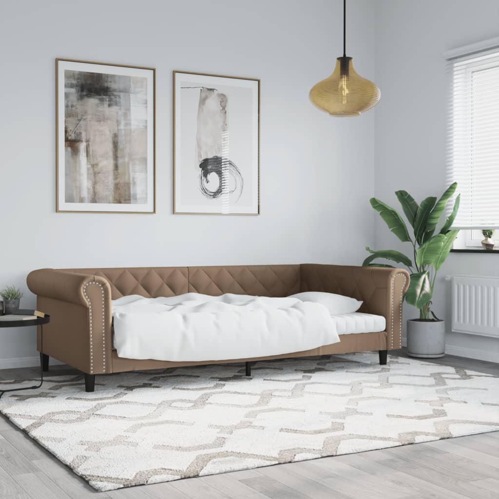 Letto da Giorno Cappuccino 100x200 cm in Similpelle 354233