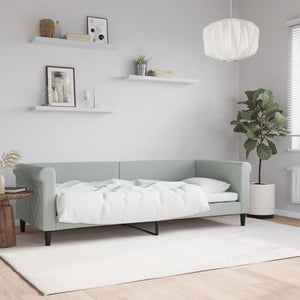 Letto da Giorno Grigio Chiaro 80x200 cm in Velluto 354237