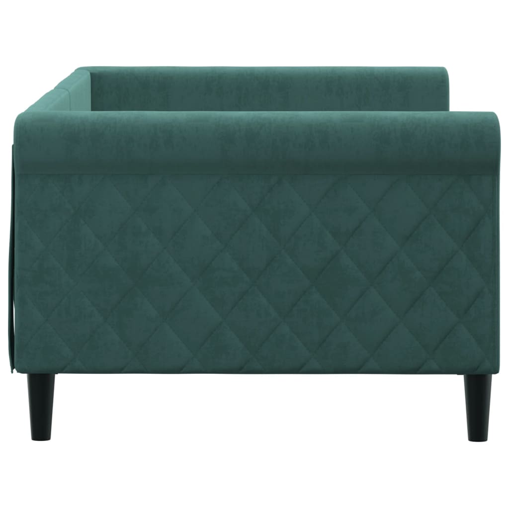 Letto da Giorno Verde Scuro 90x200 cm in Velluto 354246