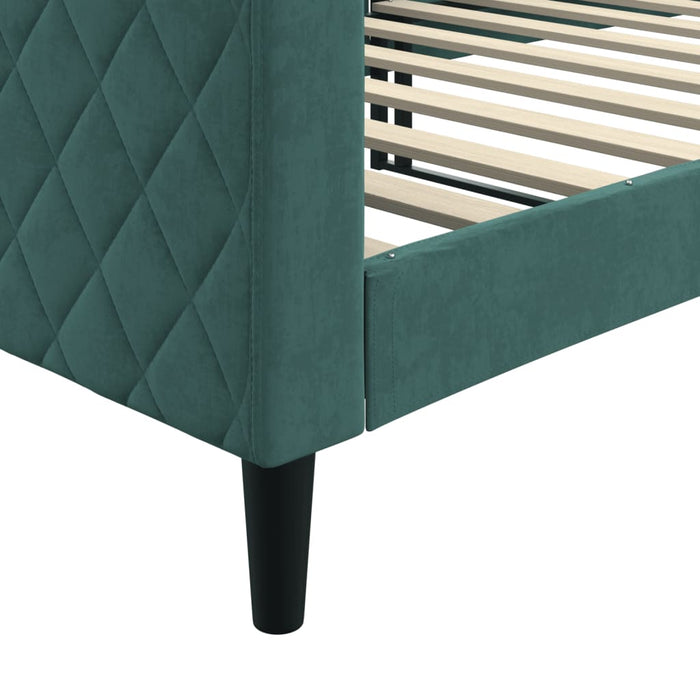 Letto da Giorno Verde Scuro 90x200 cm in Velluto 354246