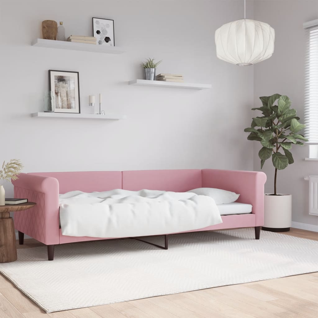 Letto da Giorno Rosa 90x200 cm in Velluto 354247