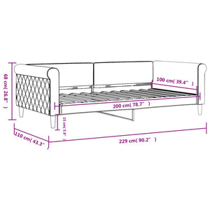 Letto da Giorno Nero 100x200 cm in Velluto 354255