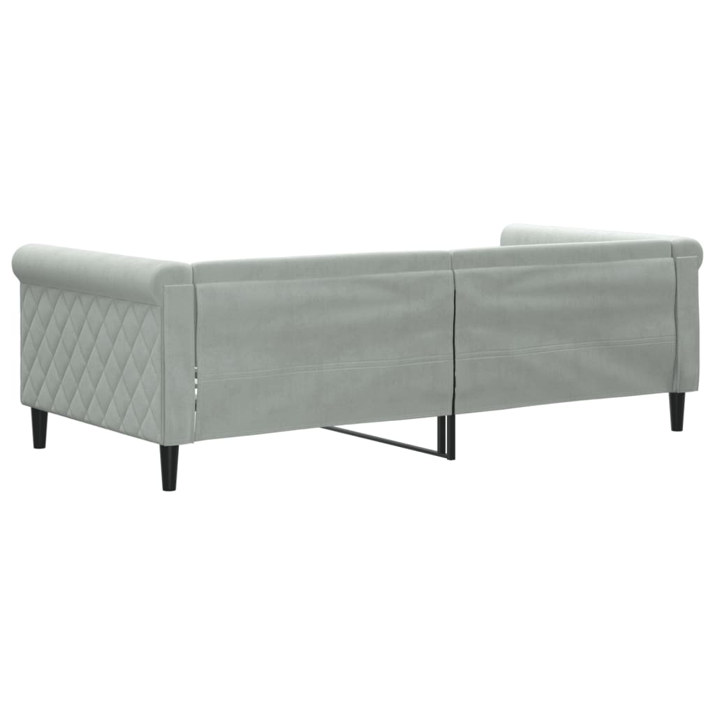 Letto da Giorno Grigio Chiaro 90x190 cm in Velluto 354257