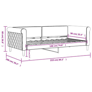 Letto da Giorno Grigio Chiaro 90x190 cm in Velluto 354257