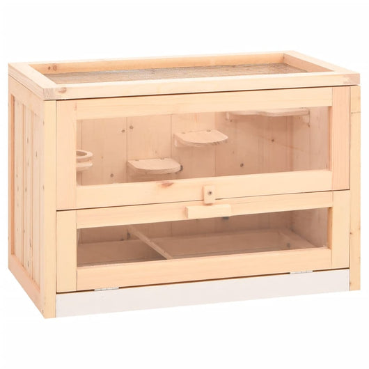 Gabbia per Criceti 60x35,5x42 cm in Legno Massello di Abete 172378