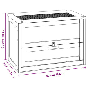 Gabbia per Criceti 60x35,5x42 cm in Legno Massello di Abete 172378