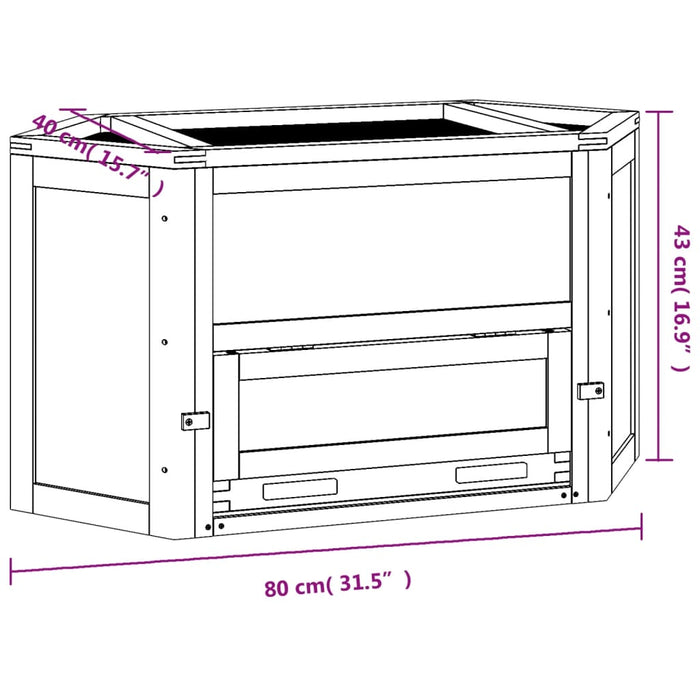 Gabbia per Criceti 80x40x43 cm in Legno Massello di Abete 172379