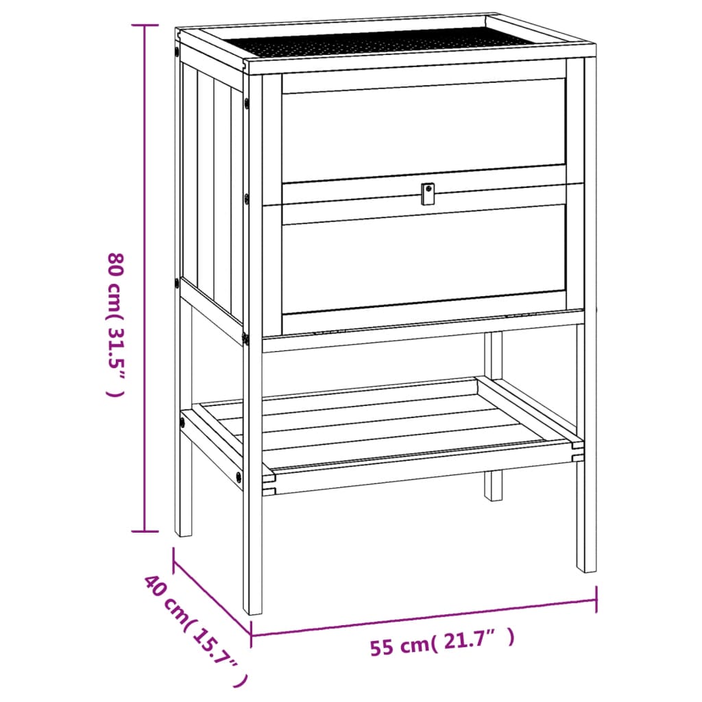 Gabbia per Criceti 55x40x80 cm in Legno Massello di Abete 172382