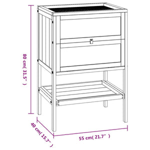 Gabbia per Criceti 55x40x80 cm in Legno Massello di Abete 172382