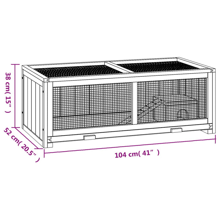 Gabbia per Criceti 104x52x38 cm in Legno Massello di Abete 172383