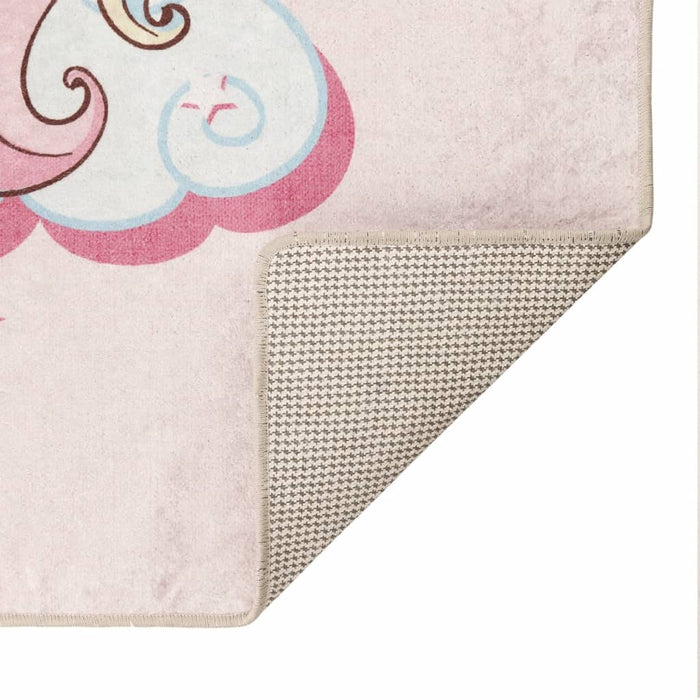 Tappeto Bambini Rosa 160x230 cm Unicorno Lavabile Antiscivolo 136622