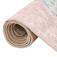 Tappeto Bambini Rosa 160x230 cm Unicorno Lavabile Antiscivolo 136622