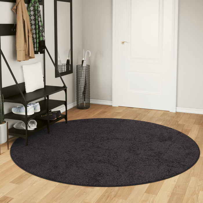 Tappeto Lavabile Antracite Ø 200 cm Antiscivolo 136632