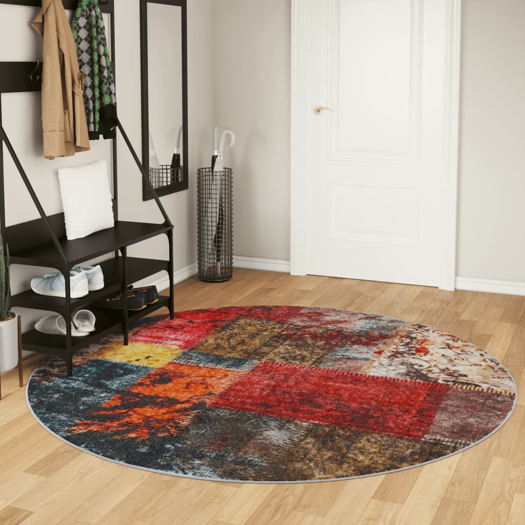 Tappeto Lavabile Multicolore Ø 200 cm Antiscivolo 136636