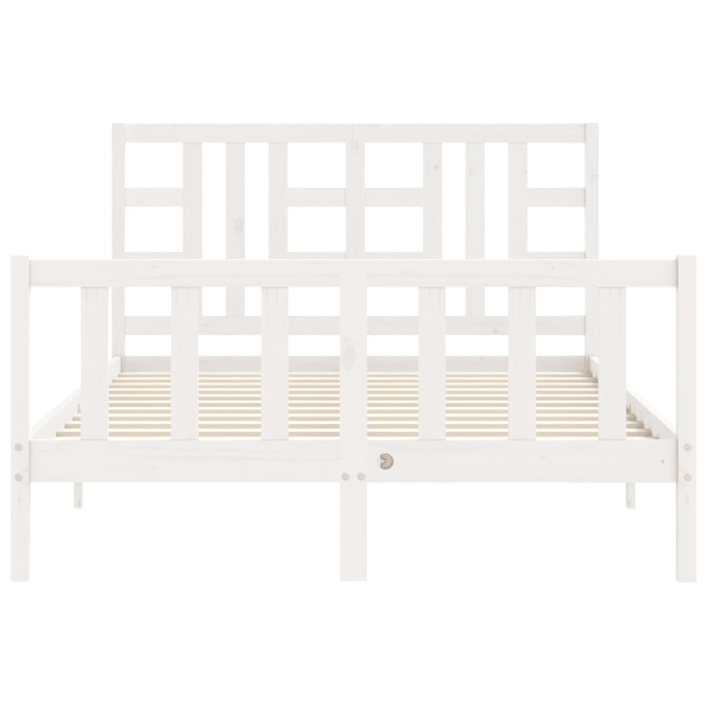 Giroletto con Testiera Bianco 5FT King Size in Legno Massello 3191977