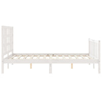 Giroletto con Testiera Bianco 5FT King Size in Legno Massello 3191977