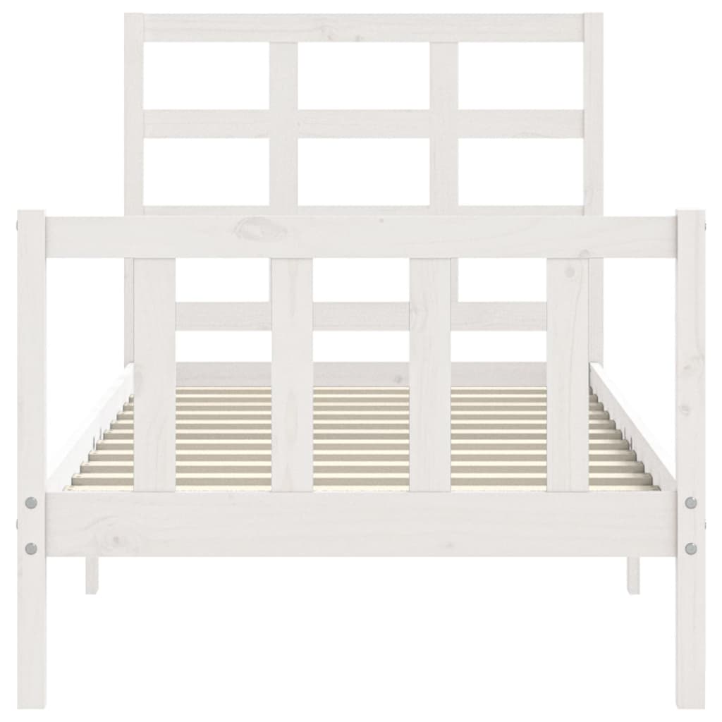 Giroletto con Testiera Bianco Small Single Legno Massello 3192062