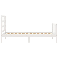 Giroletto con Testiera Bianco Small Single Legno Massello 3192062