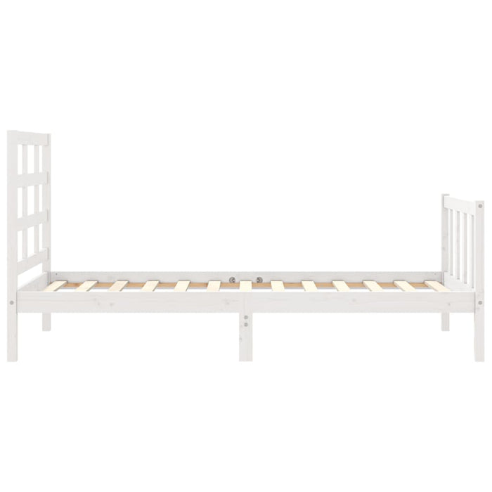 Giroletto con Testiera Bianco Small Single Legno Massello 3192062