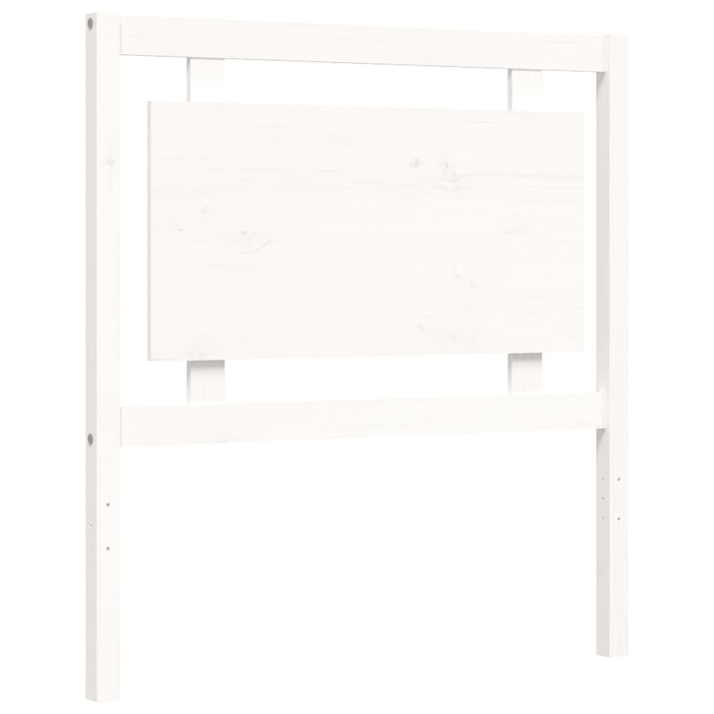 Giroletto con Testiera Bianco 90x190 cm in Legno Massello 3192132